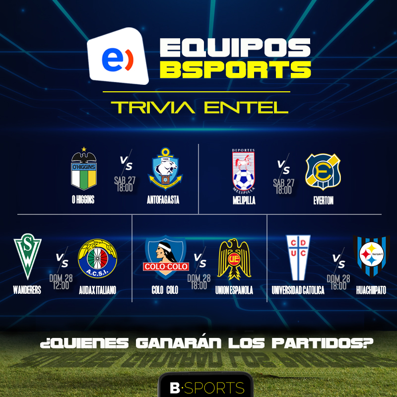 ENTEL y Bsports te desafían a contestar la trivia #EquiposBsports .