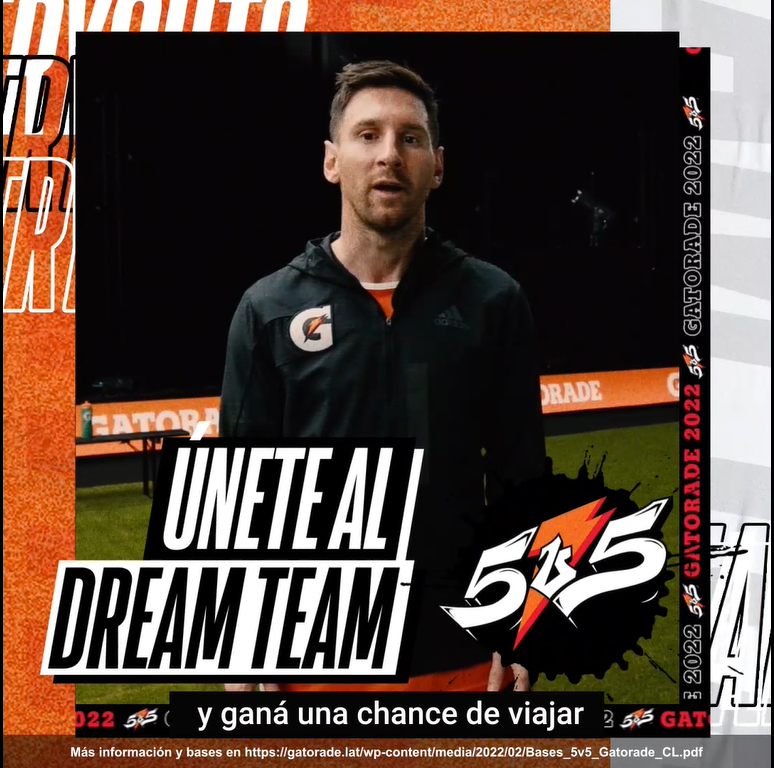 El mejor del mundo te invita a inscribirte en el GATORADE 5v5