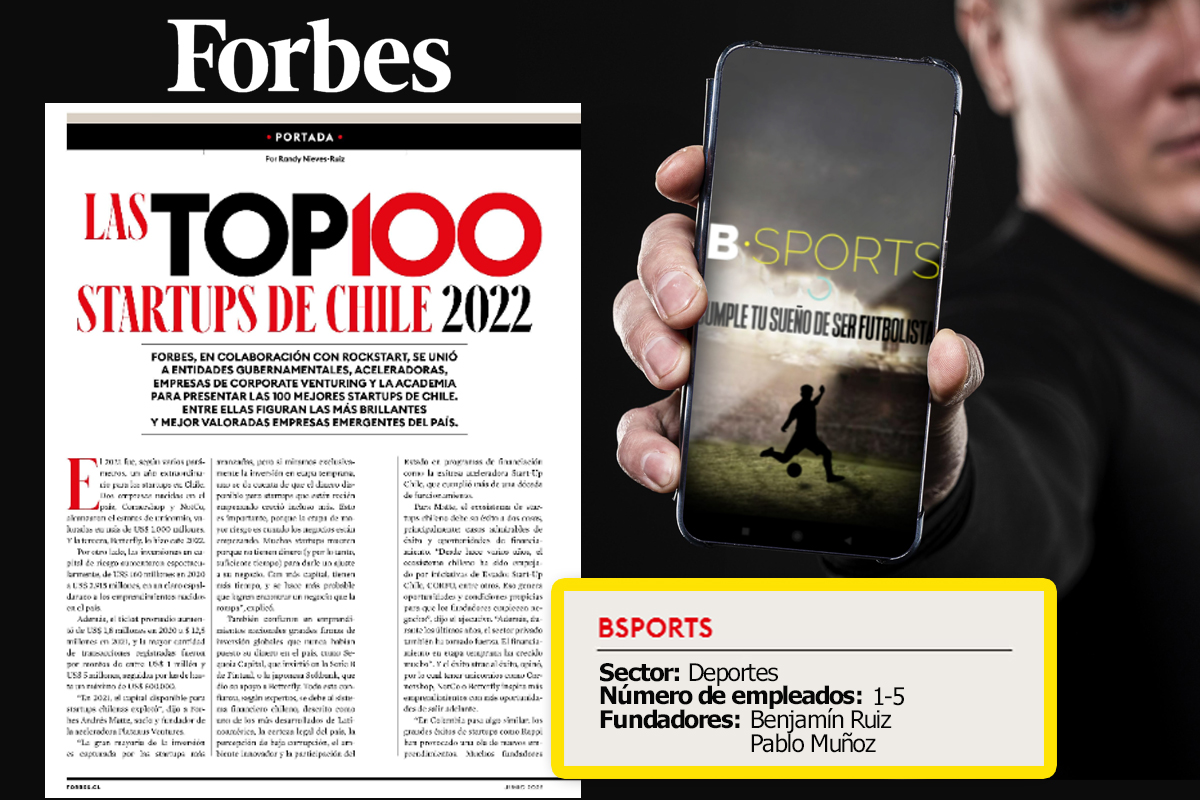 ¡Somos una de las 100 mejores Startup de Chile según FORBES !